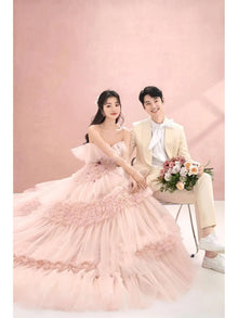 Street Photography Pettiskirt Colored Mesh Temperament Banquet Light Wedding Dress by Mirlaine Univers