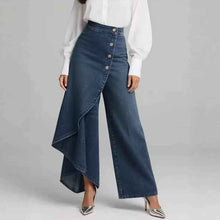 Denim Skort With Button Closure And Washed Finish For Women
