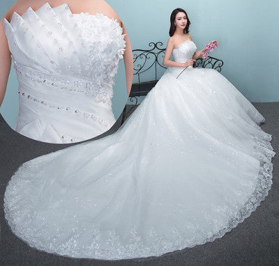 AliExpress robe de mariée nouvelle grande traîne taille robe de mariée vente en gros d'usine TH52