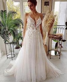 Women's Wedding Dress Lace Strap Backless by Mirlaine Univers