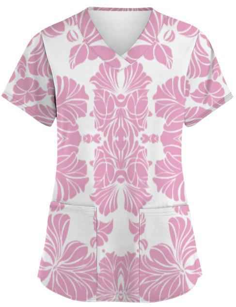 Summer Casual New Women's V-neck Cloth For Nursing Workers Short Sleeve