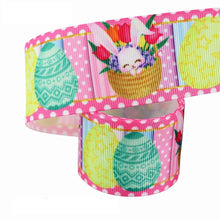 New Easter Printed Egg Ribbon Gift Packing Ribbon Rabbit Radish Scene
