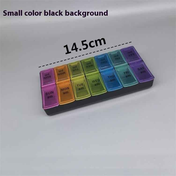 Big Small Size 14 Grid Week Pill Box Morning And Evening Color Week Pill Box Printing Russian English