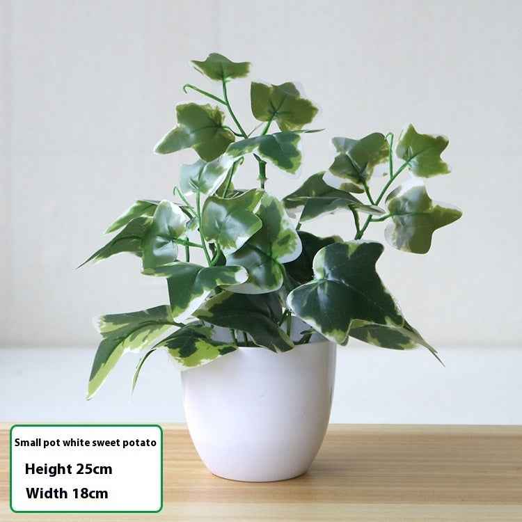 Simulation Plant Plastic Fake Flower And Grass Scindapsus Aureus Leaves Potted Plant