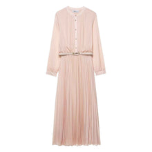 Midi Dress With Belt And Pleats