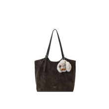 Coffee-Colored Commuter Tote Shoulder Bag With Large Capacity