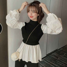 Fashionable temperament slim-fit fake two sweaters