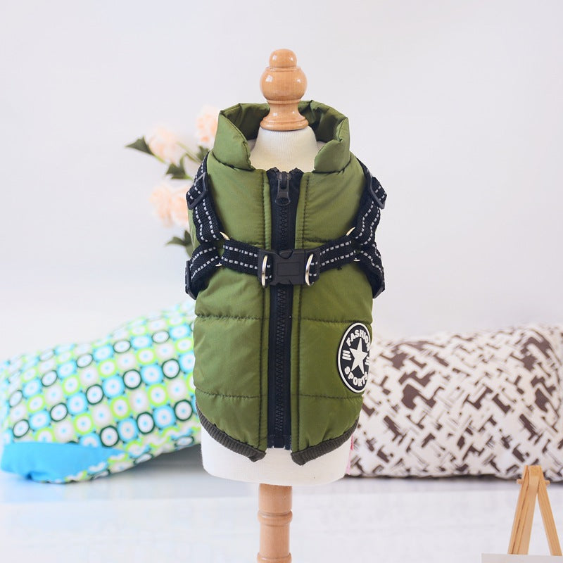 Waterproof Dog Clothes Winter Dog Coat With Harness Warm Pet Clothing Big Dog Jacket Chihuahua Labrador Coat Costume by Mirlaine Univers