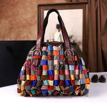 Woven Large-Capacity Cowhide Shoulder Tote Bag For Women