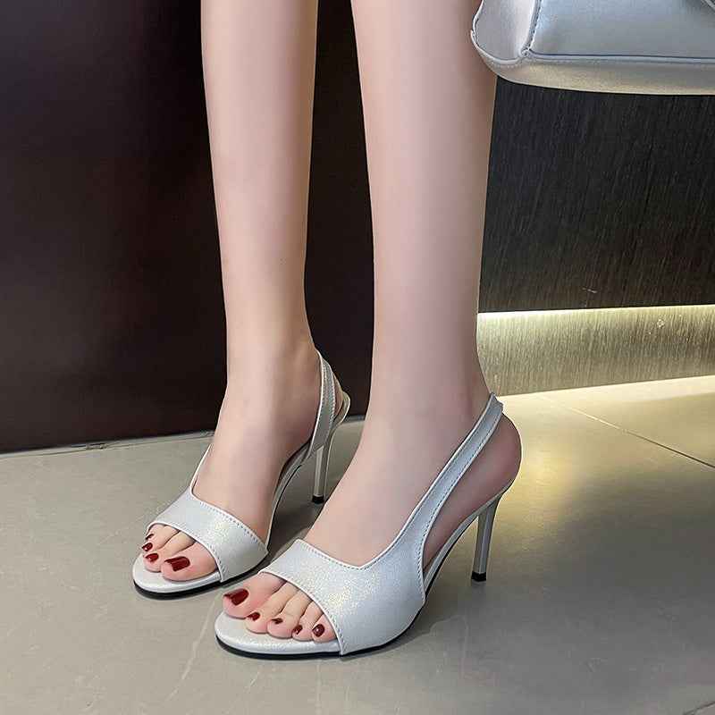 Summer New Style Pointed Toe French Style Plus Size Outer Wear High Heel Sandals For Women