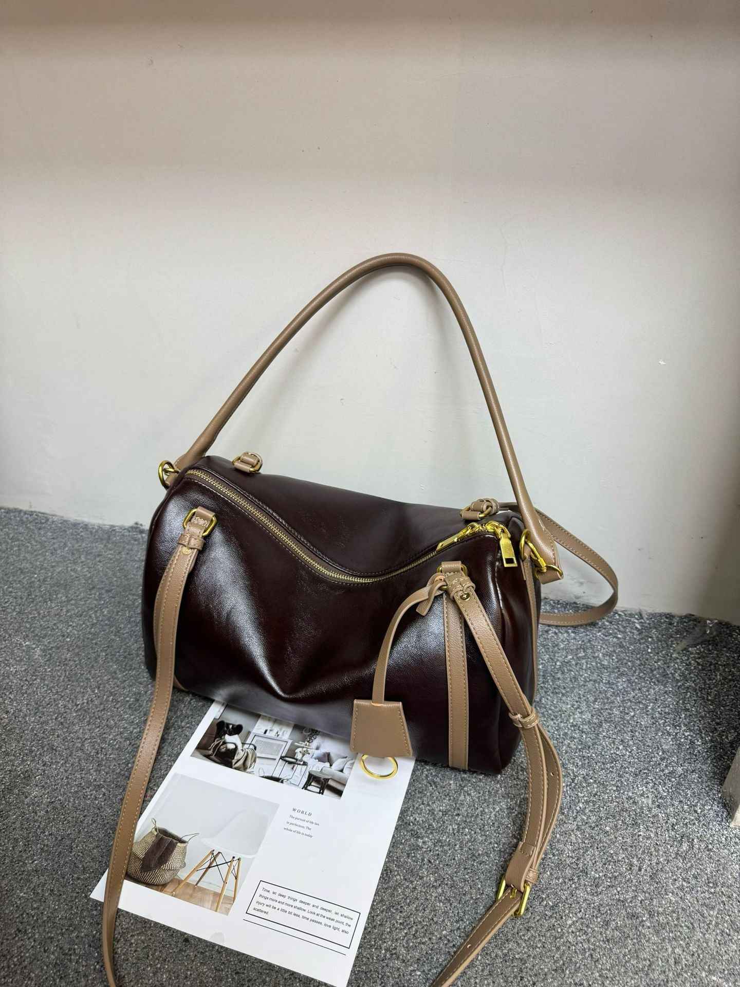 Womens Stylish Matte Suede Retro Crossbody Bag