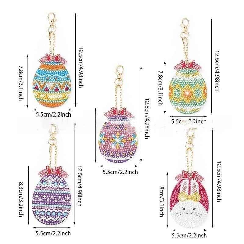 Diy Handmade Spot Drill Acrylic Diamond Painting Colorful Eggs Easter Stick-on Crystals Ornaments Of Key Ring Ornament