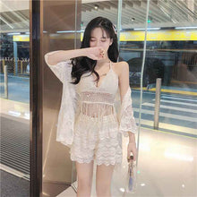 Hot Spring Vacation Beach Embroidery Hollow Swimsuit