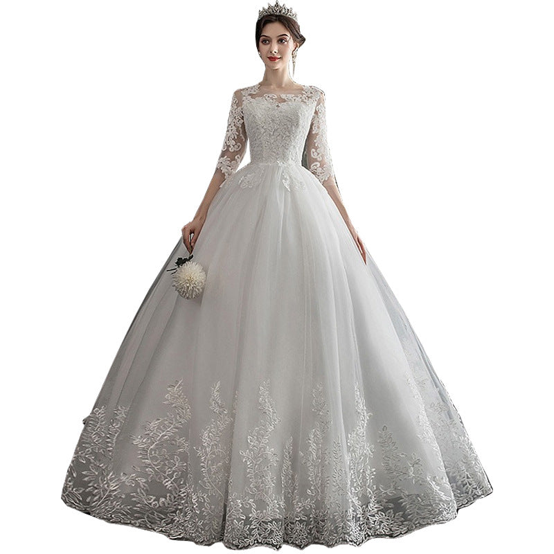 One-shoulder Dream Slim Sleeve Lace Bride by Mirlaine Univers