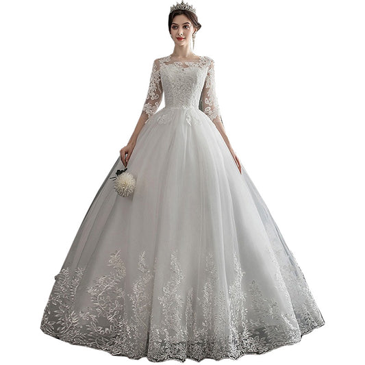 One-shoulder Dream Slim Sleeve Lace Bride by Mirlaine Univers