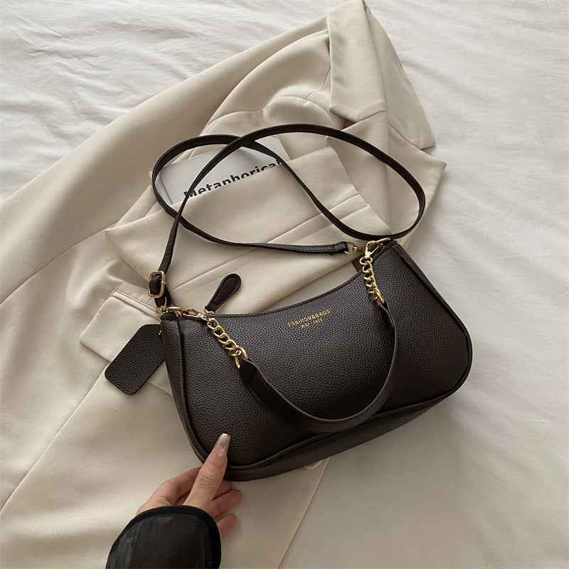Fashionable Solid-Color Womens Shoulder Crossbody Bag