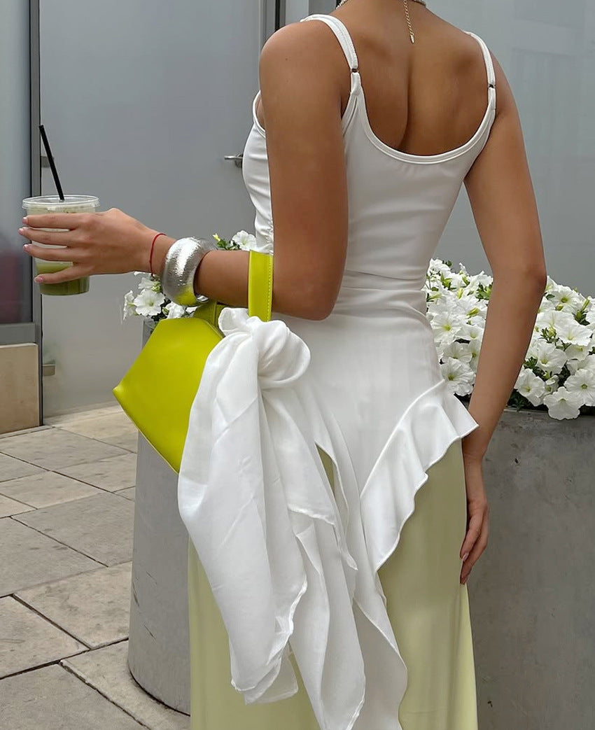 White Fitted Ruffled Ribbon Irregular Vest by Mirlaine Univers White Fitted Ruffled Ribbon Irregular Vest Mirlaine Univers white-fitted-ruffled-ribbon-irregular-vest 4 White Fitted Ruffled Ribbon Irregular Vest Mirlaine Univers White Fitted Ruffled Ribbon Irregular Vest