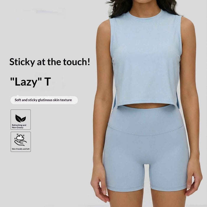 Sleeveless Womens Cropped Loose-fitting Yoga Toplightweight Breathable And Casual