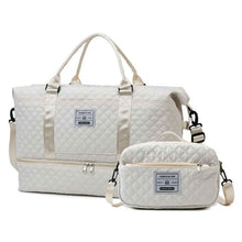 Large-Capacity Quilted Embroidered Thread Handle Crossbody Storage Travel Bag