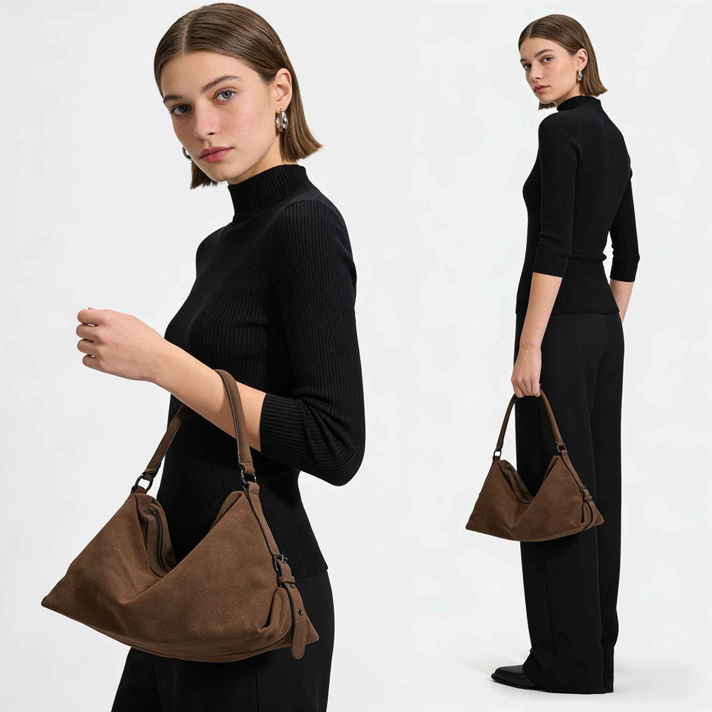 Vintage Suede Large-Capacity Tote Bag