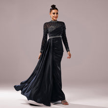Long Sleeve Slim-fit Sheath Pearl Banquet Fishtail Evening Dress by Mirlaine Univers