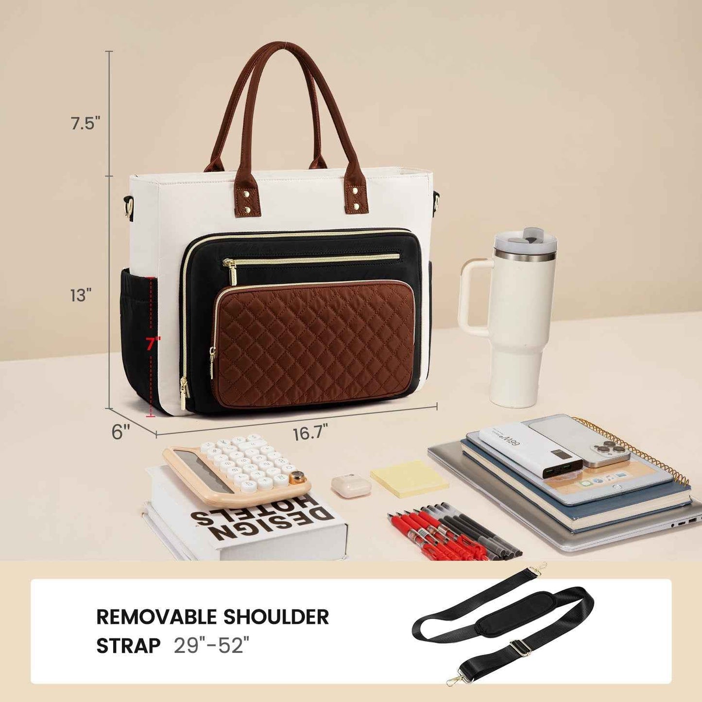 Womens Travel Work Bag With A Large Cup Holder