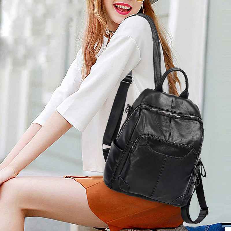 Stylish Vintage Cowhide Womens Backpack