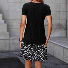 Wide-striped Brushed Short-sleeve Dress For Women
