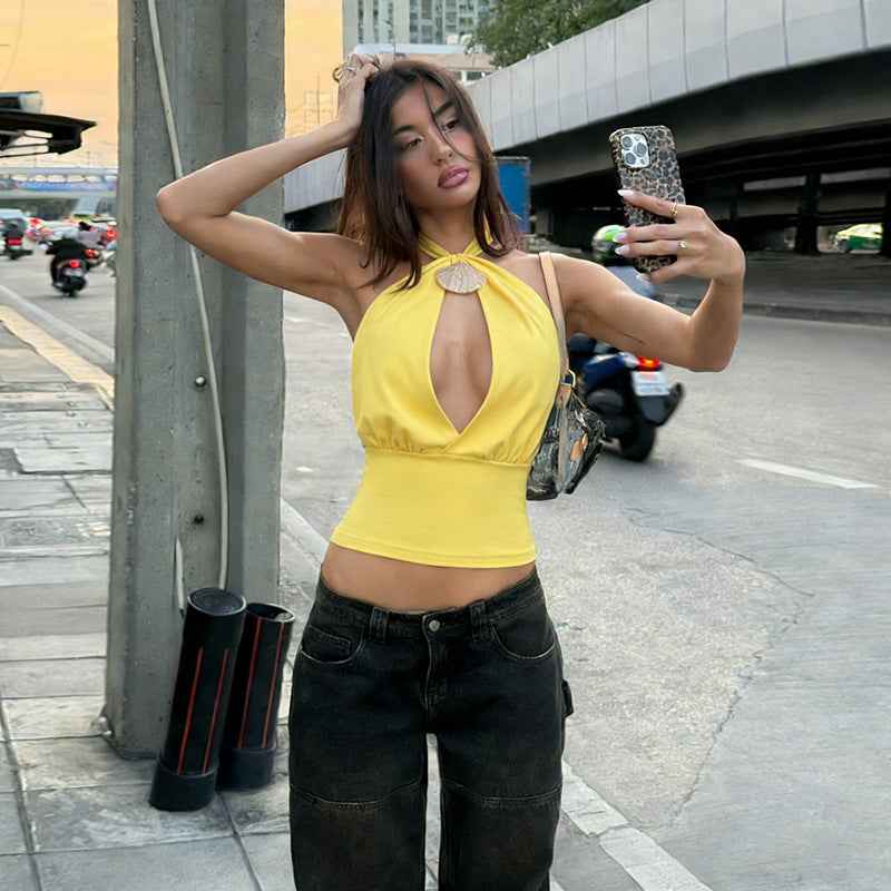 Shell Super Spicy Neck Vest Girl