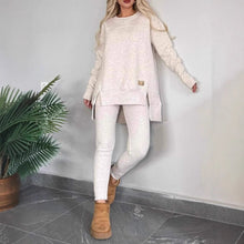 Women's Slit Long Sleeve Top And Trousers Suit by Mirlaine Univers