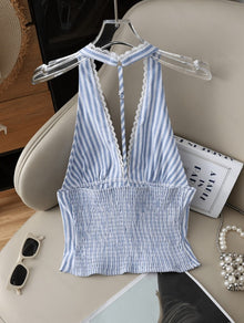Women's Summer Striped Backless Lace Camisole