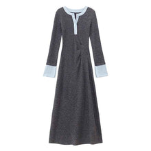 Womens Fashionable Slimming Patchwork Long-Sleeve Dress