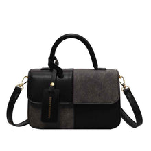 Crossbody Shoulder Bag With Contrasting Color Patchwork Compact Square Handbag