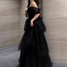 Black Evening Dress Light Luxury Minority French Style Pettiskirt by Mirlaine Univers