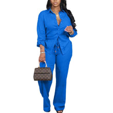 Women's Solid-color Drawstring Two-piece Set