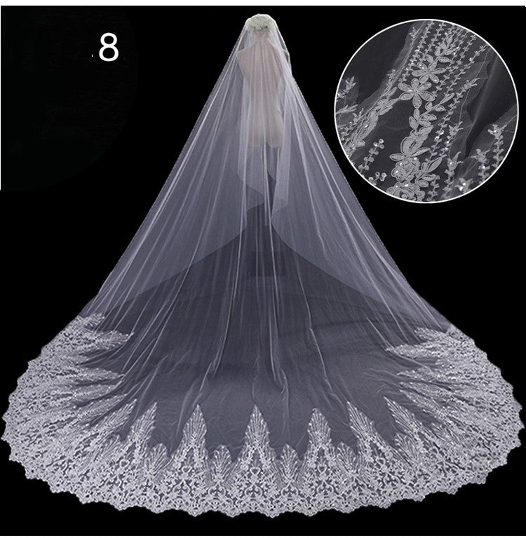 Bridal Wedding Dress Long Tail Luxury Super Fairy Wedding Veil by Mirlaine Univers