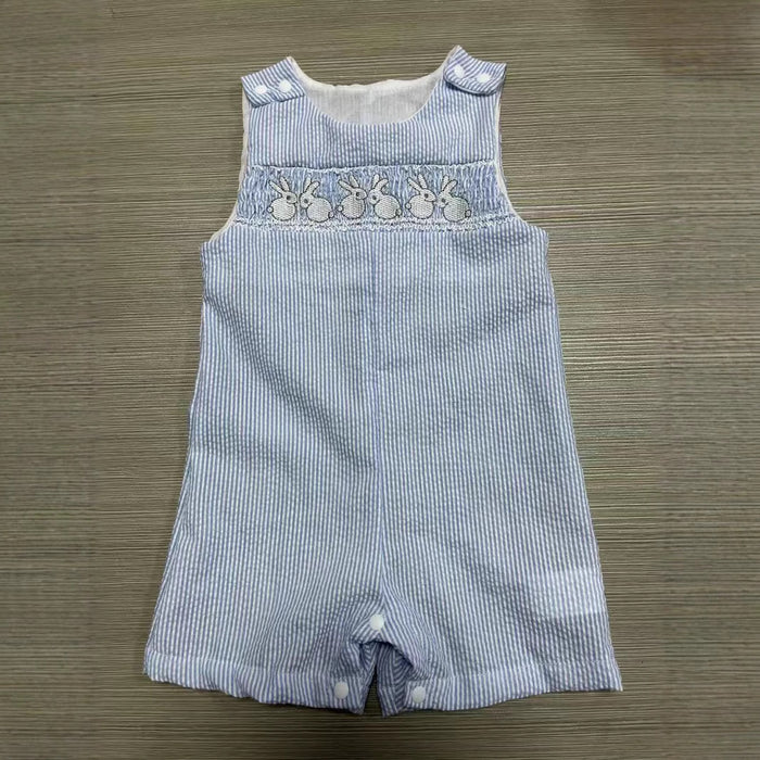 Boys And Girls Embroidered Plaid Jumpsuit