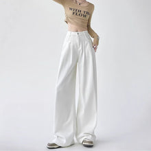 Women's White Wide-leg Straight Jeans by Mirlaine Univers