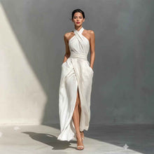 Sleeveless Elegant Slim-fit Pure White Dress