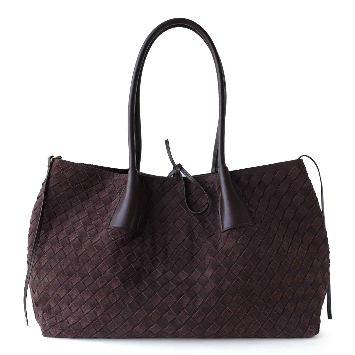 Handwoven Matte Cowhide Tote Bag With Large Capacity
