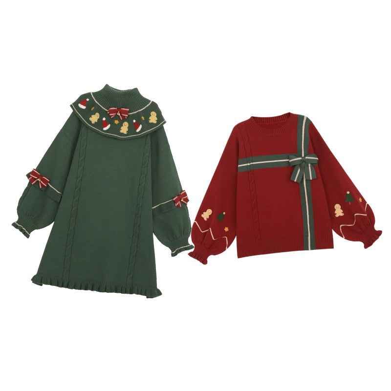 Christmas Bestie Matching Sweaters Retro Figure-flattering Knitwear
