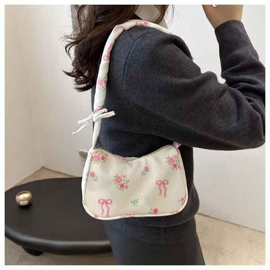 Fresh And Sweet Floral Underarm Bag For Women