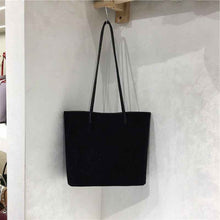 Retro Suede-Like Fabric Simple Handheld Shoulder Tote Bag