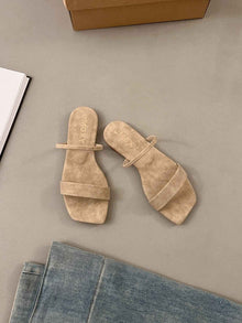 Summer Korean Style Square Toe Peep Toe Sandals For Women
