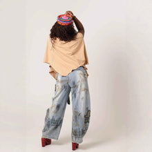 Wide-leg Boot-cut Stone-washed Jeans