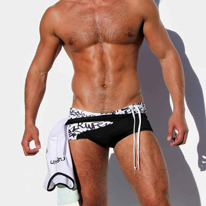 Personality tide men's swimming trunks low waist sexy swimming trunks sports fashion men's swimming trunks triangle swim trunks