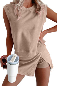Solid Color Fashionable Casual Suit For Women