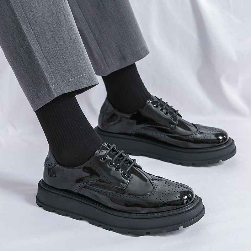 Business Formal Britishstyle Glossy Heightincreasing Leather Shoes