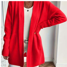 Women's Mid-length Large Pocket Long Sleeve Sweaters Cardigan by Mirlaine Univers