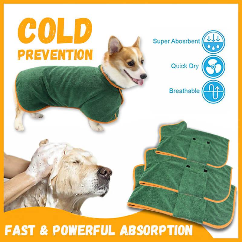 Absorbent Pet Bathrobe With Waist-wrapped Microfiber by Mirlaine Univers